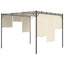 havepavillon med gardin 3x3x2,25m cremefarvet