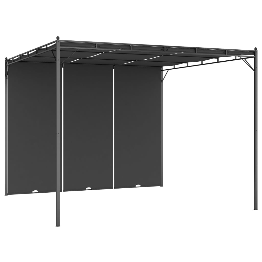 Havepavillon Med Gardin 3X3X2,25M Farvet - Antracitgrå / 3 x 3 x 2.25 m
