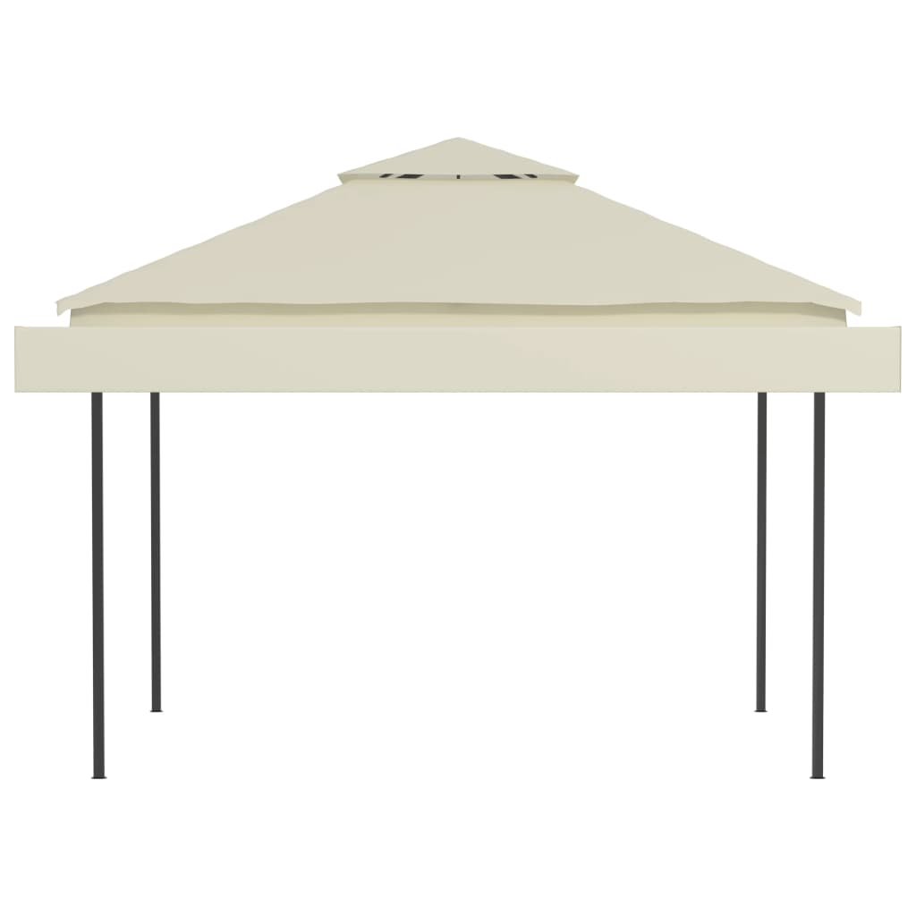 pavillon med 2 udvidelige tage 3x3x2,75 cm 180 g/m² cremefarvet