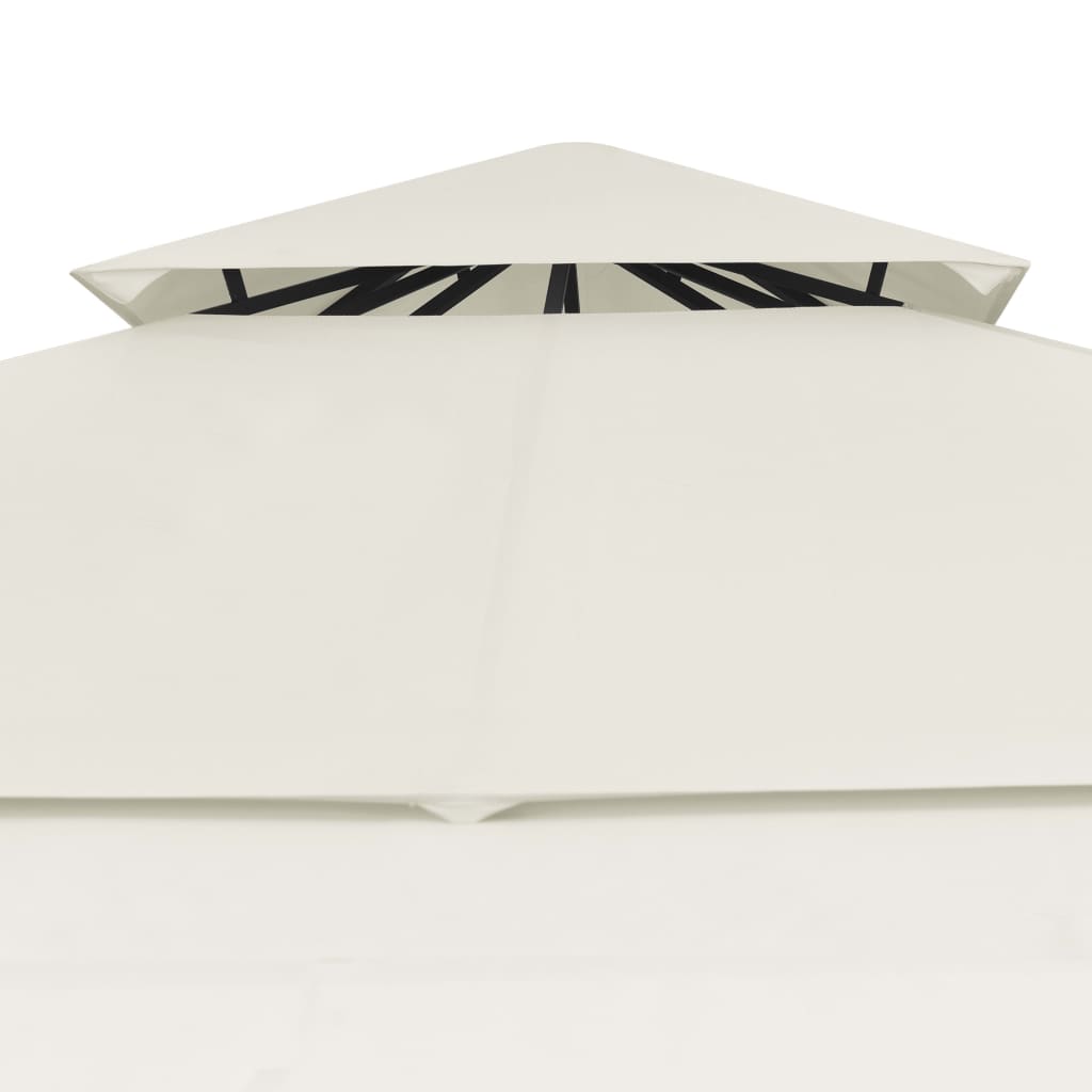pavillon med 2 udvidelige tage 3x3x2,75 cm 180 g/m² cremefarvet