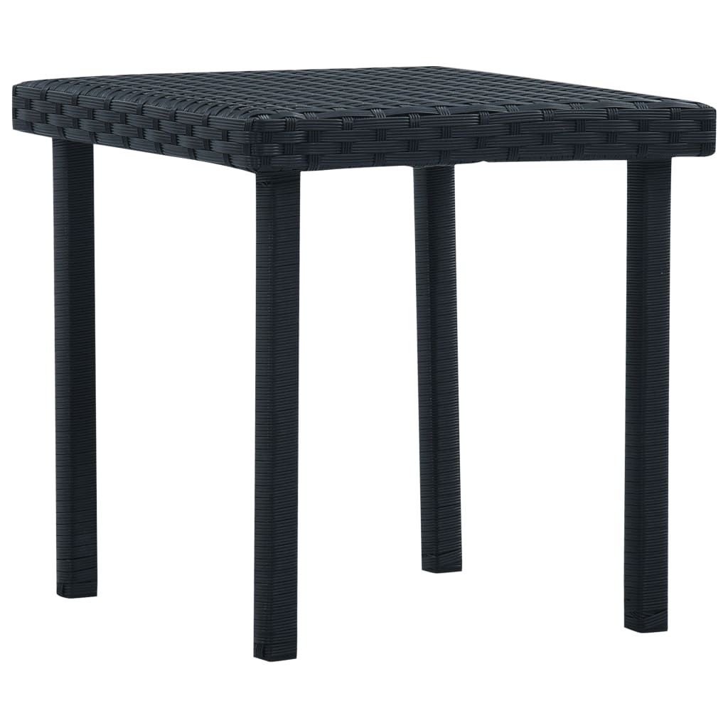 havebord 40 x 40 x 40 cm polyrattan sort billede