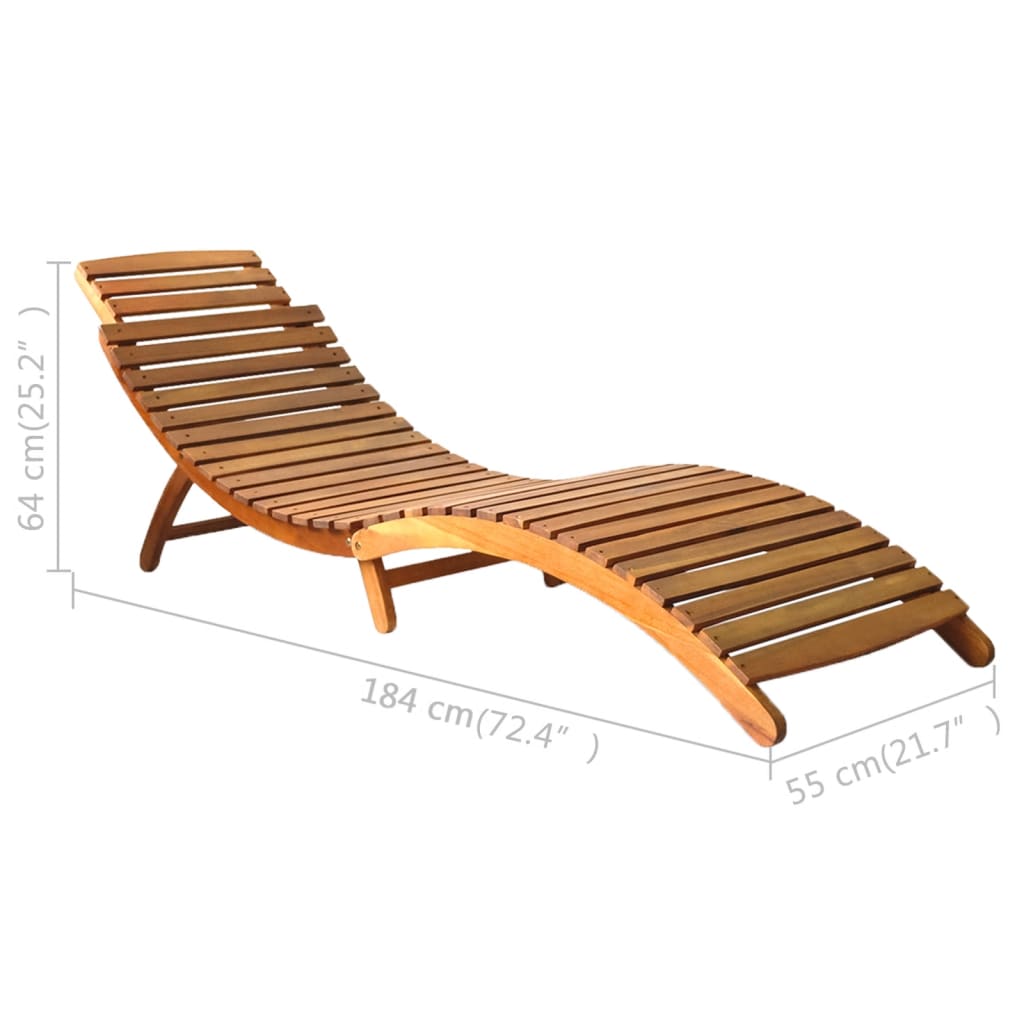 | Liggestol | 1-person brun 55 x 184 x 64cm Massivt Akacietræ