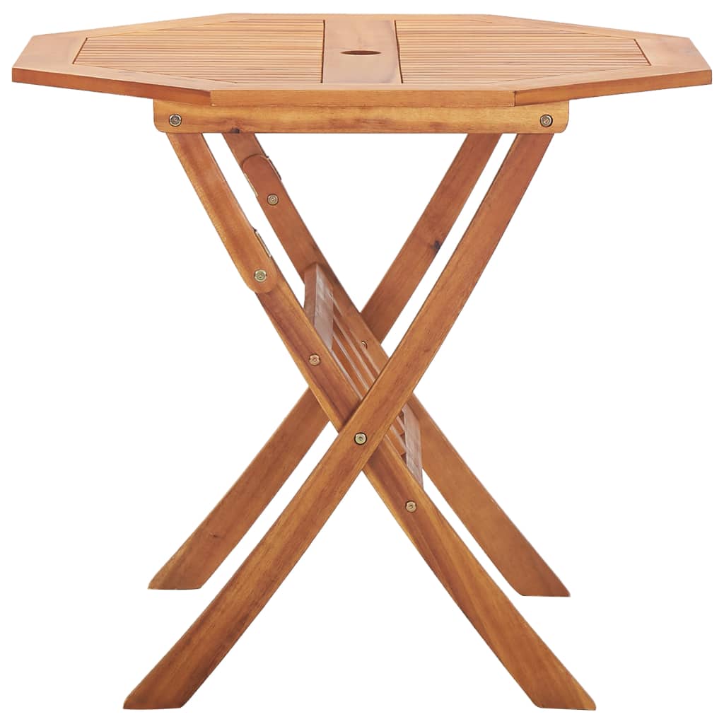 foldbart havebord 90 x 75 cm massivt akacietræ