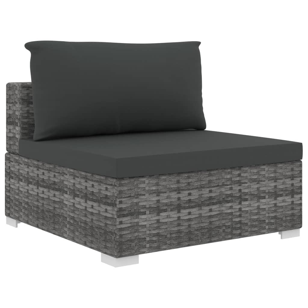 loungesæt til haven 11 dele med hynder polyrattan grå