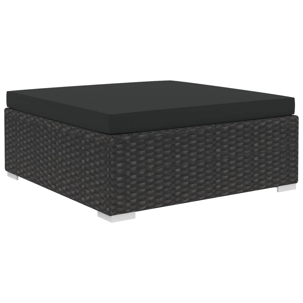 loungesæt til haven 11 dele med hynder polyrattan sort