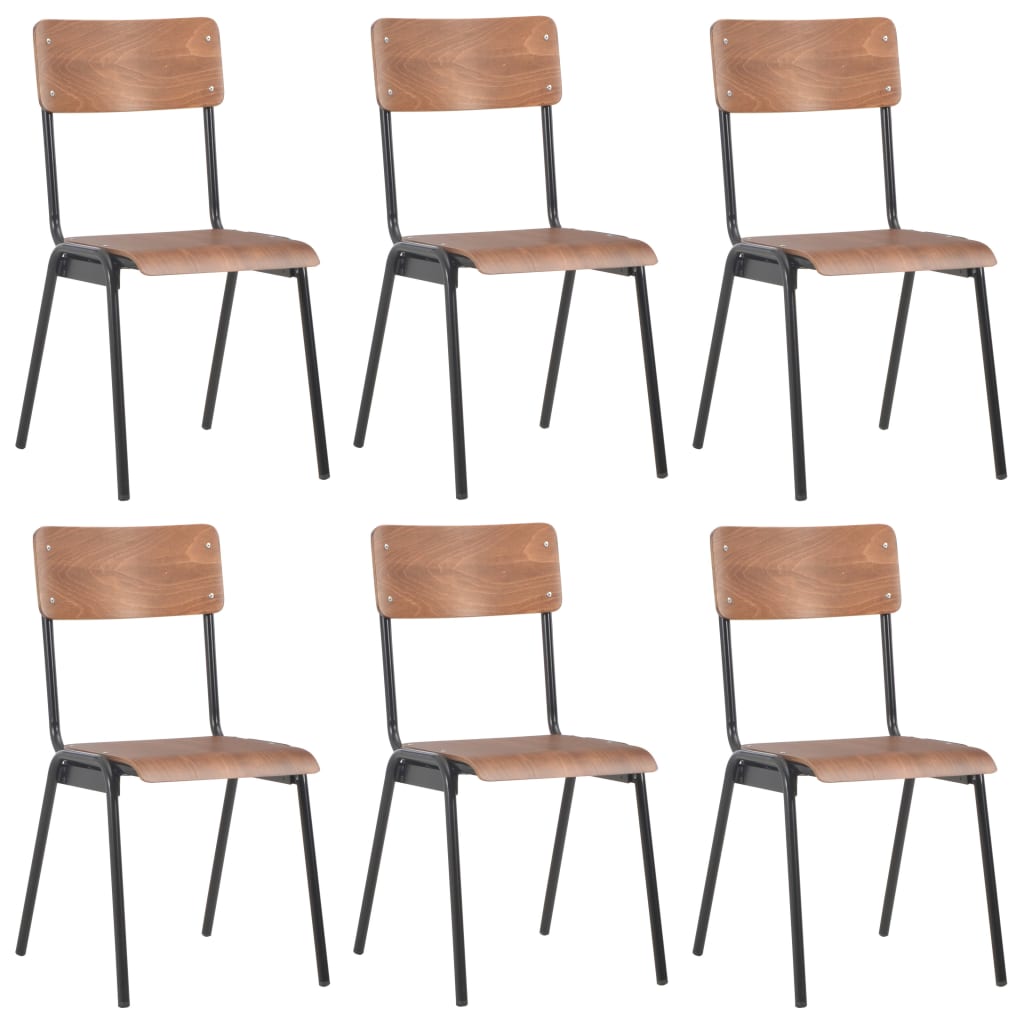 spisebordsstole 6 stk. krydsfinér brun