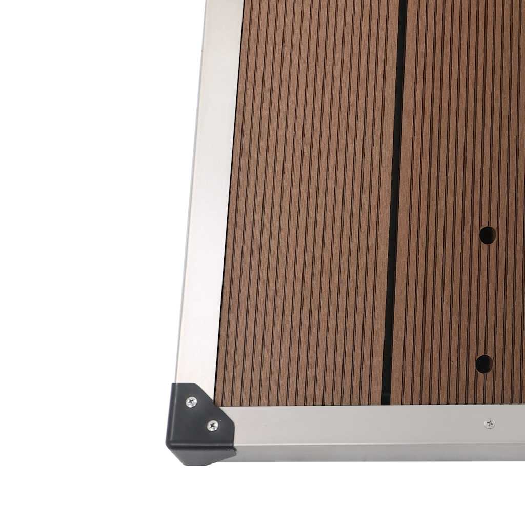 udendørs brusekar 110 x 62 cm WPC rustfrit stål brun