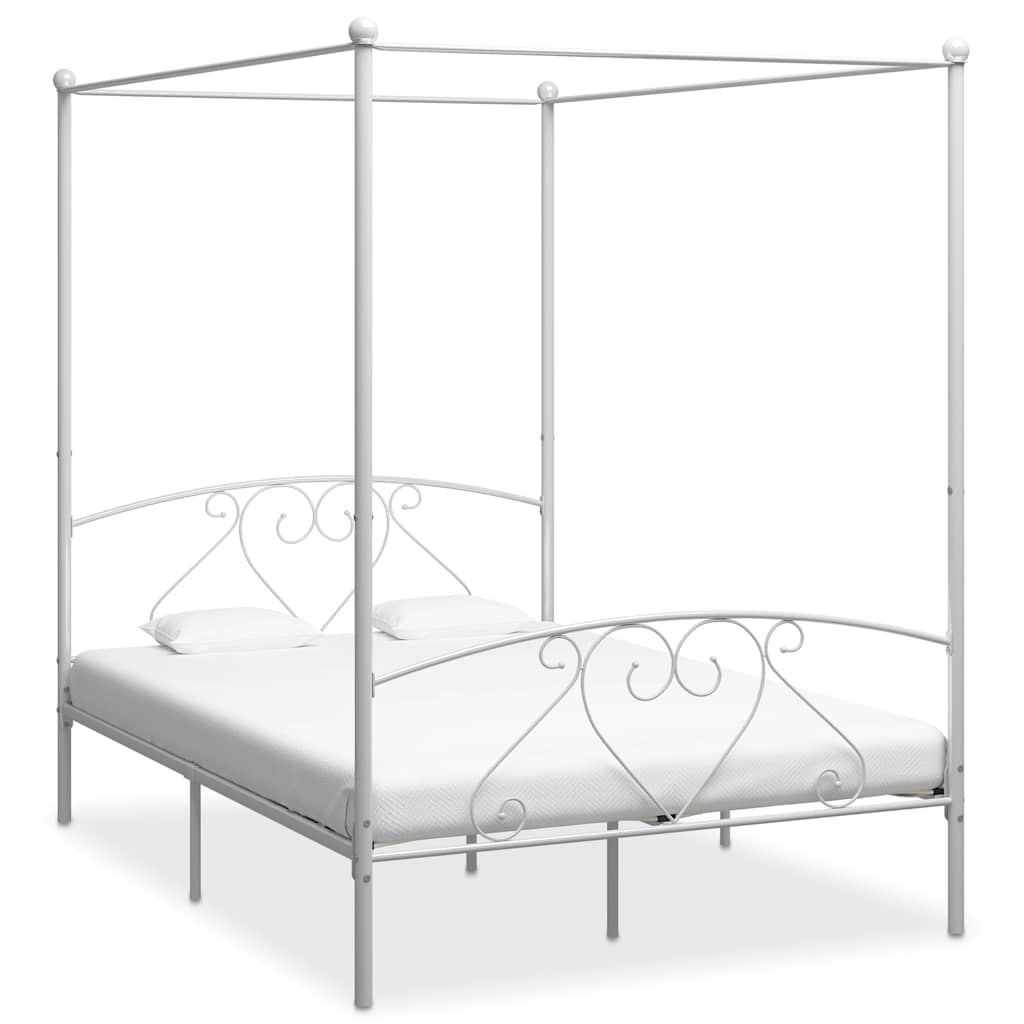 sengestel til himmelseng 160 x 200 cm metal hvid