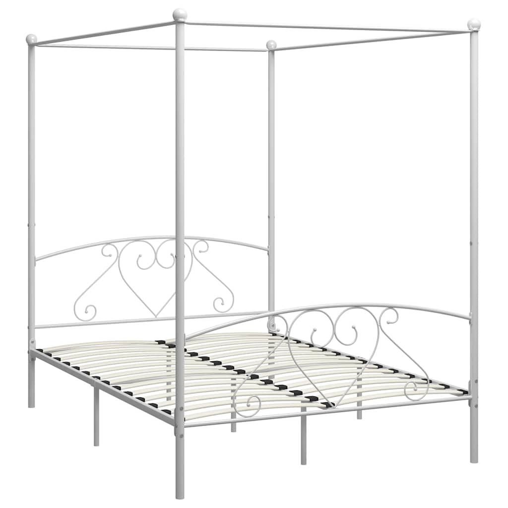 sengestel til himmelseng 160 x 200 cm metal hvid