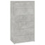 kommode med 6 skuffer 50x34x96 cm konstrueret træ betongrå