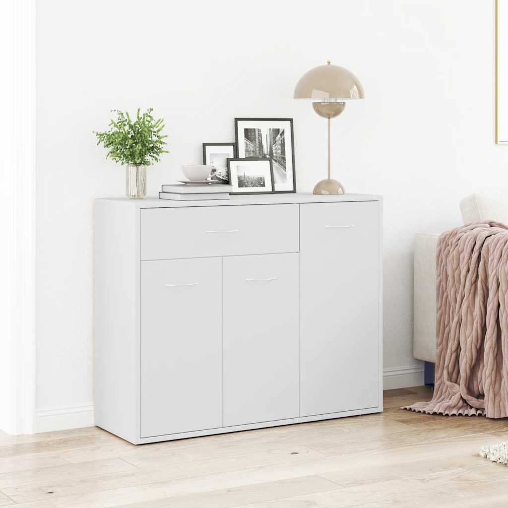 skænk 88x30x70 cm konstrueret træ hvid