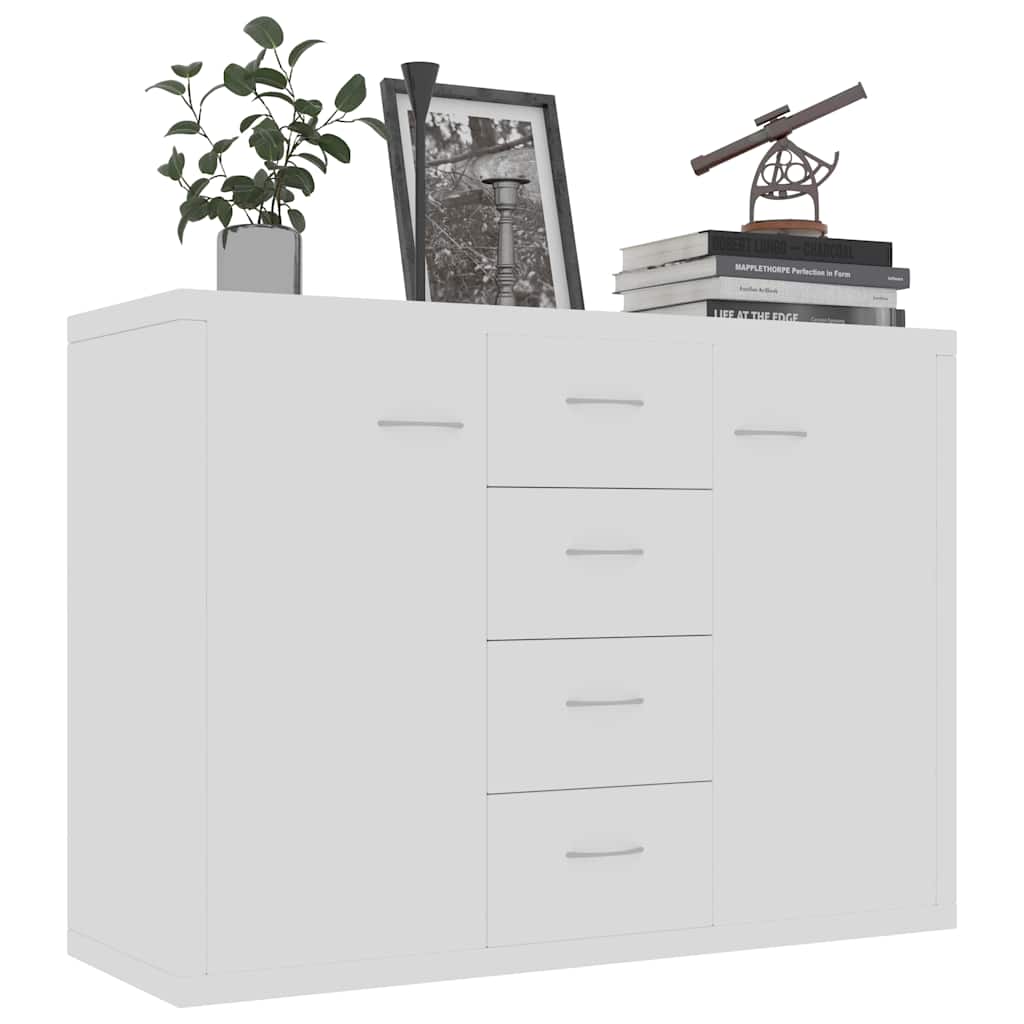 skænk 88x30x65 cm konstrueret træ hvid