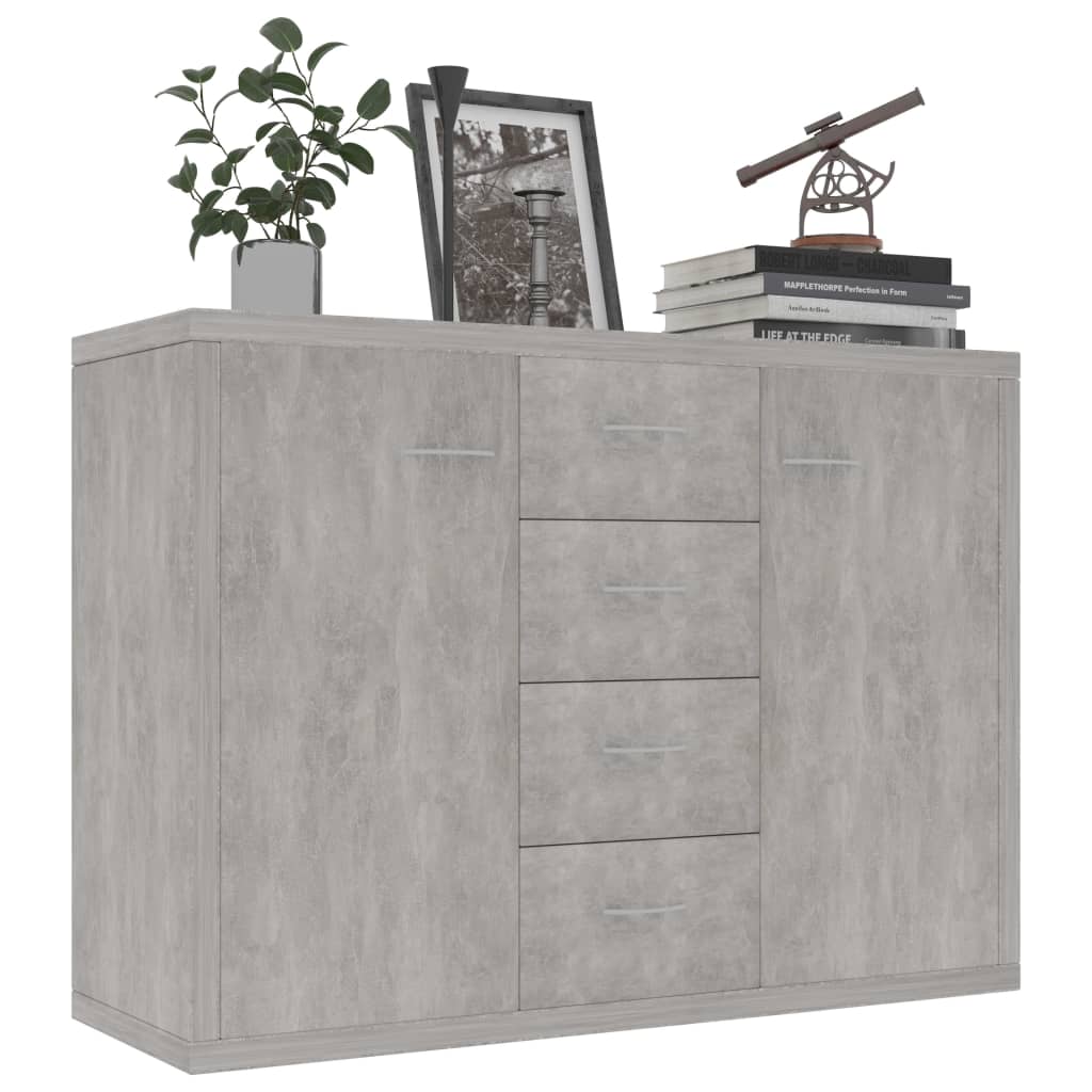 skænk 88x30x65 cm konstrueret træ betongrå