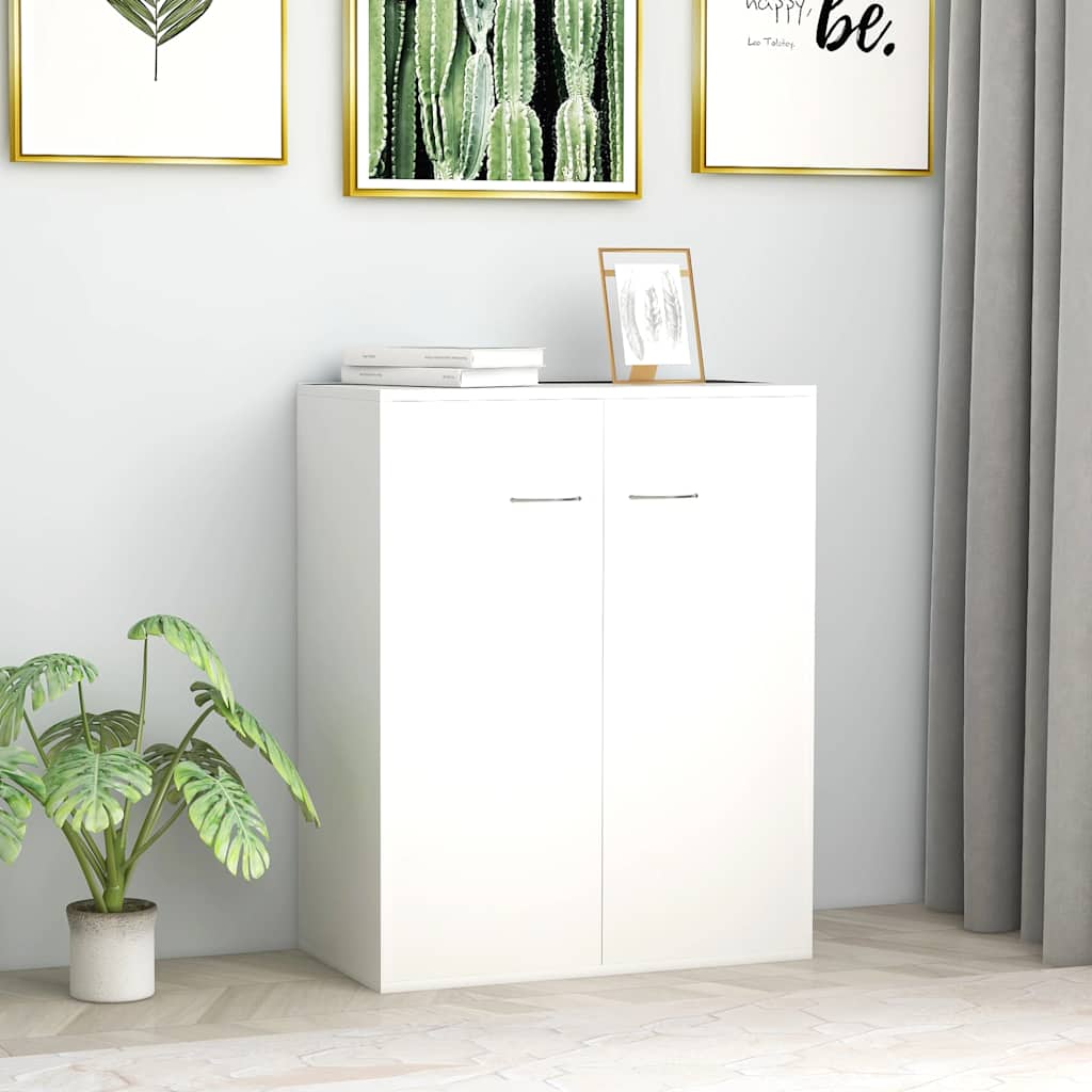 skænk 60x30x75 cm konstrueret træ hvid