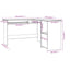 L-formet skrivebord 120x140x75 cm konstrueret træ sonoma-eg