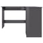 L-formet skrivebord 120x140x75 cm konstrueret træ grå højglans