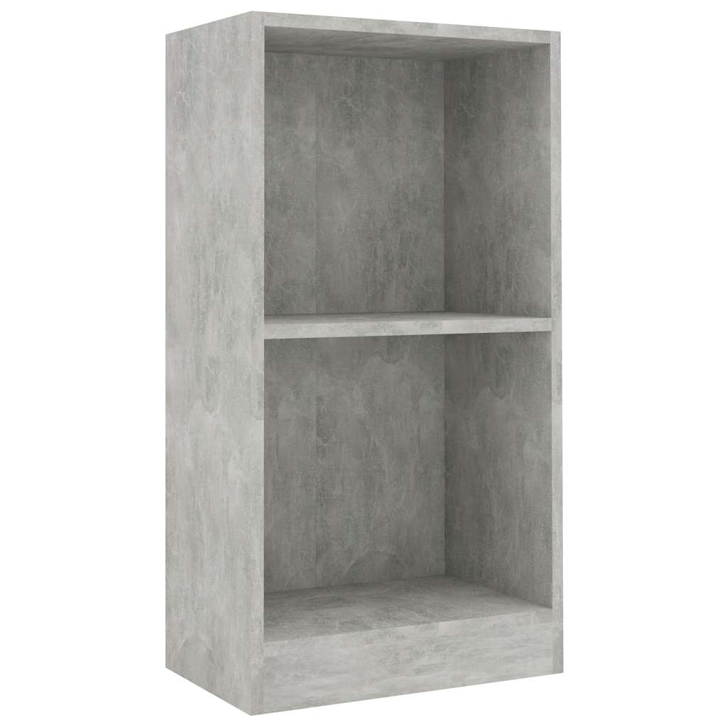 bogreol 40x24x75 cm konstrueret træ betongrå