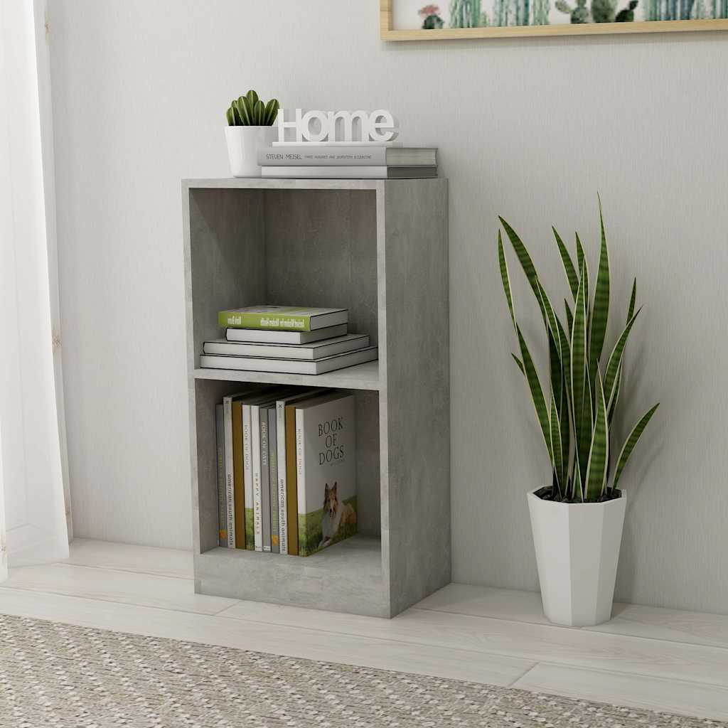 bogreol 40x24x75 cm konstrueret træ betongrå billede