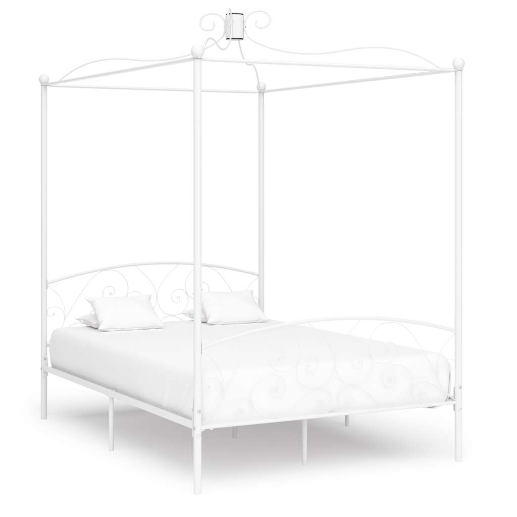 sengestel til himmelseng 140 x 200 cm metal hvid