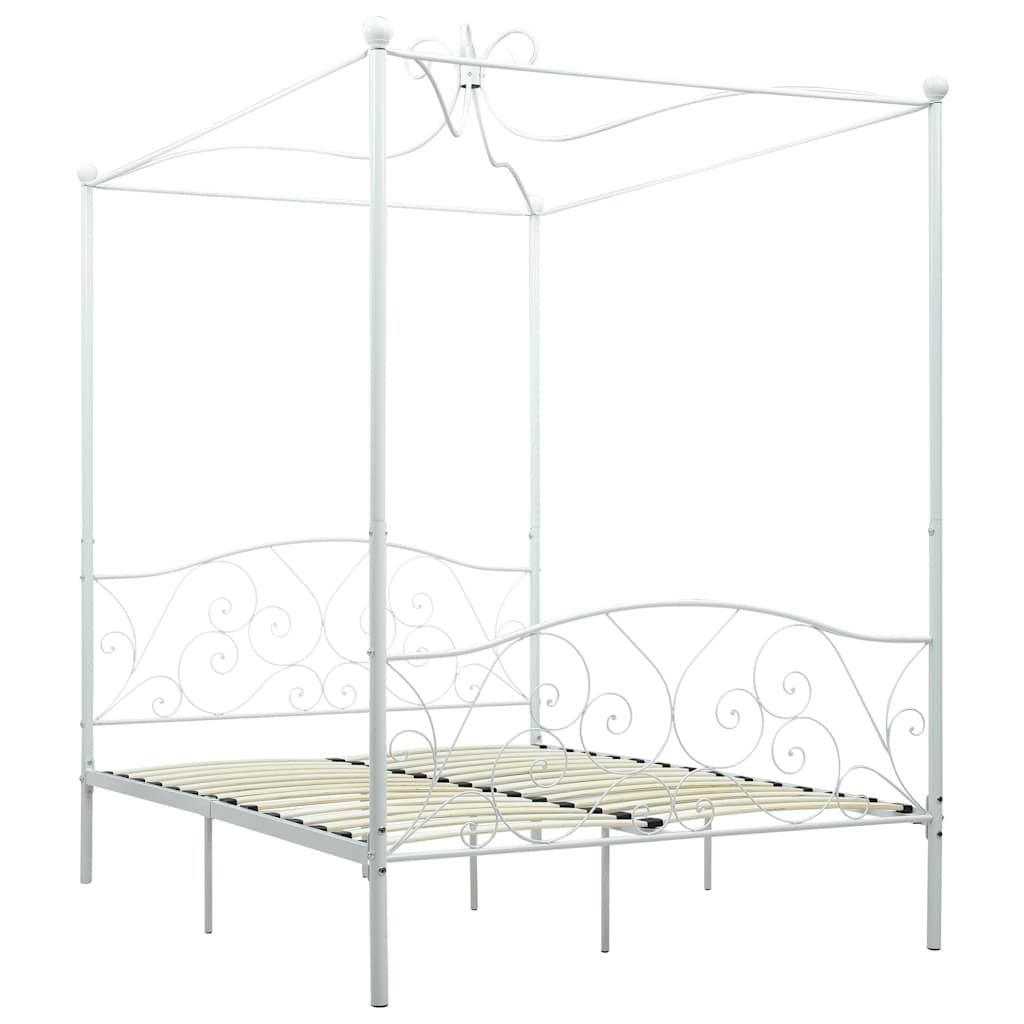 sengestel til himmelseng 140 x 200 cm metal hvid