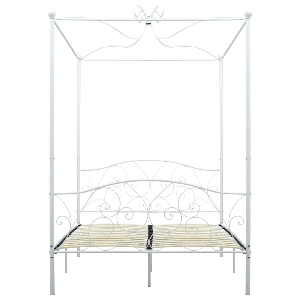sengestel til himmelseng 140 x 200 cm metal hvid