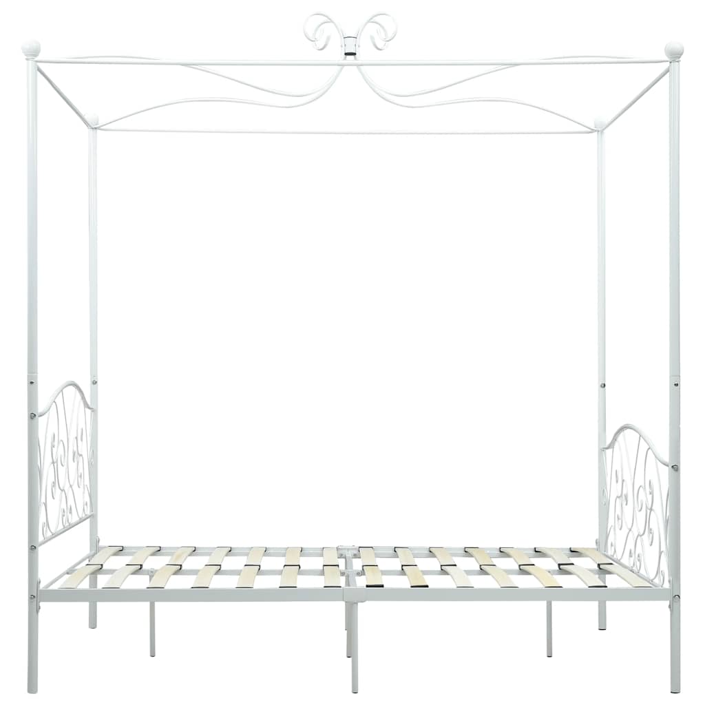 sengestel til himmelseng 140 x 200 cm metal hvid