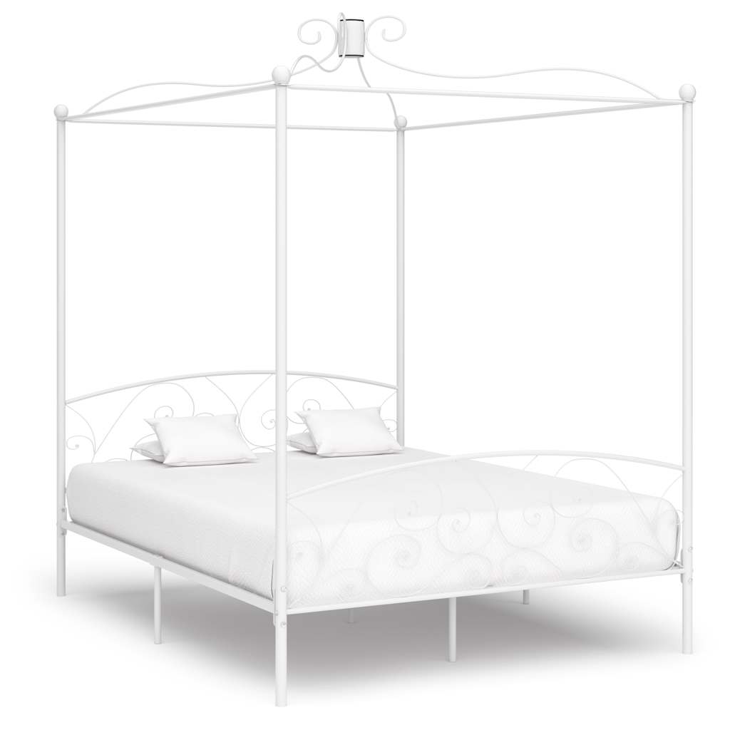 sengestel til himmelseng 160 x 200 cm metal hvid