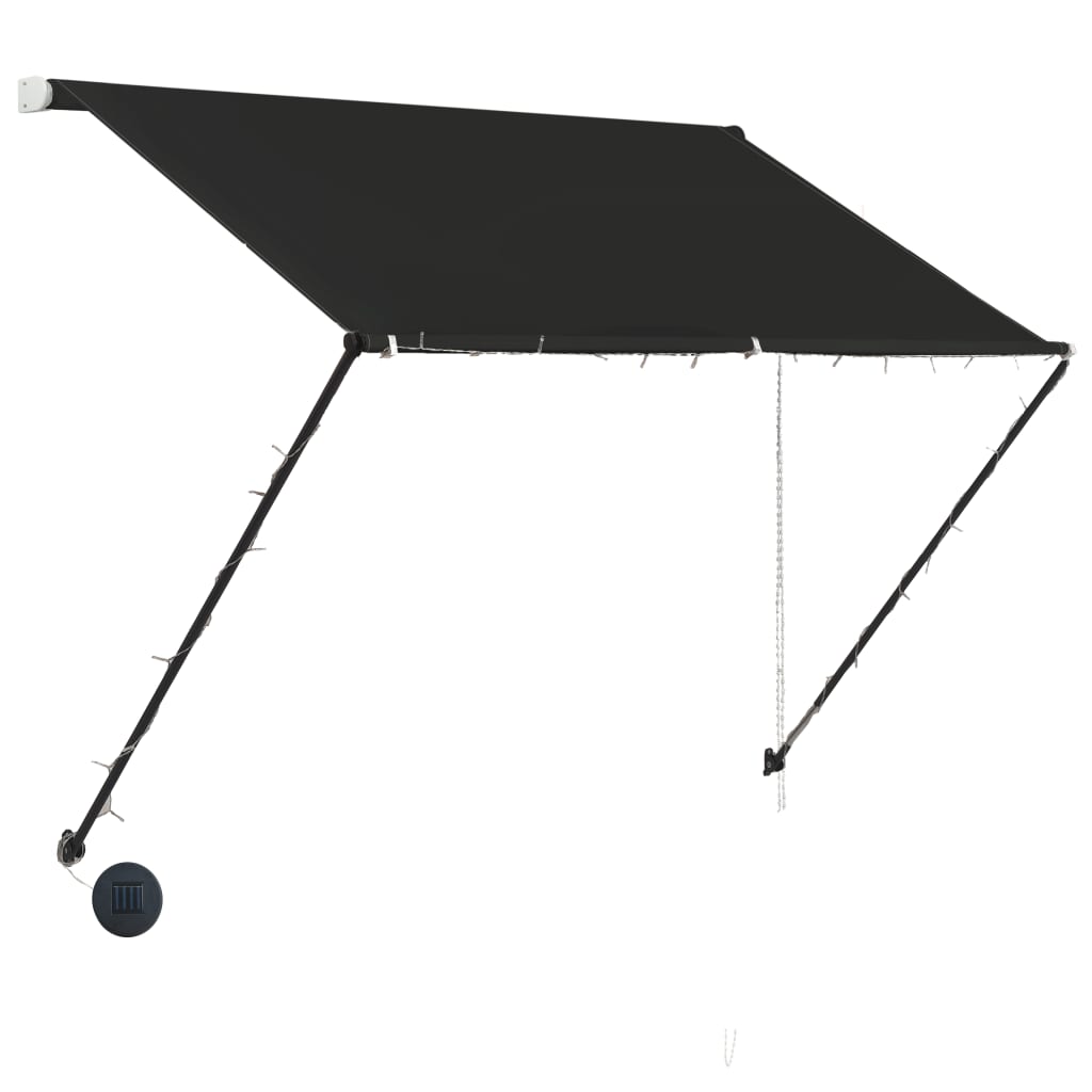 foldemarkise med LED 100x150 cm antracitgrå