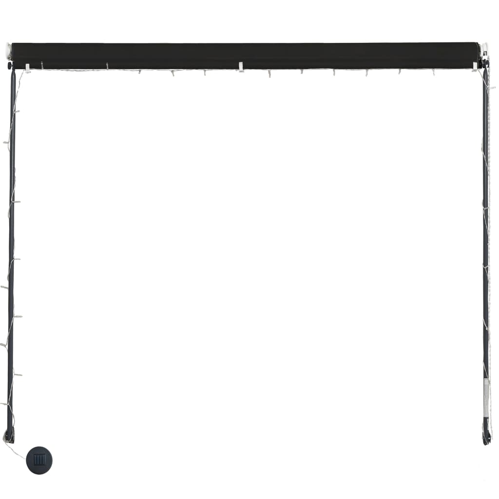 foldemarkise med LED 100x150 cm antracitgrå