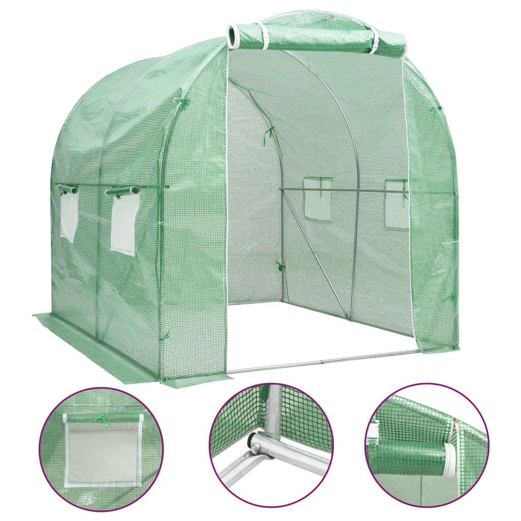 drivhus 4 m² 2x2x2 m billede