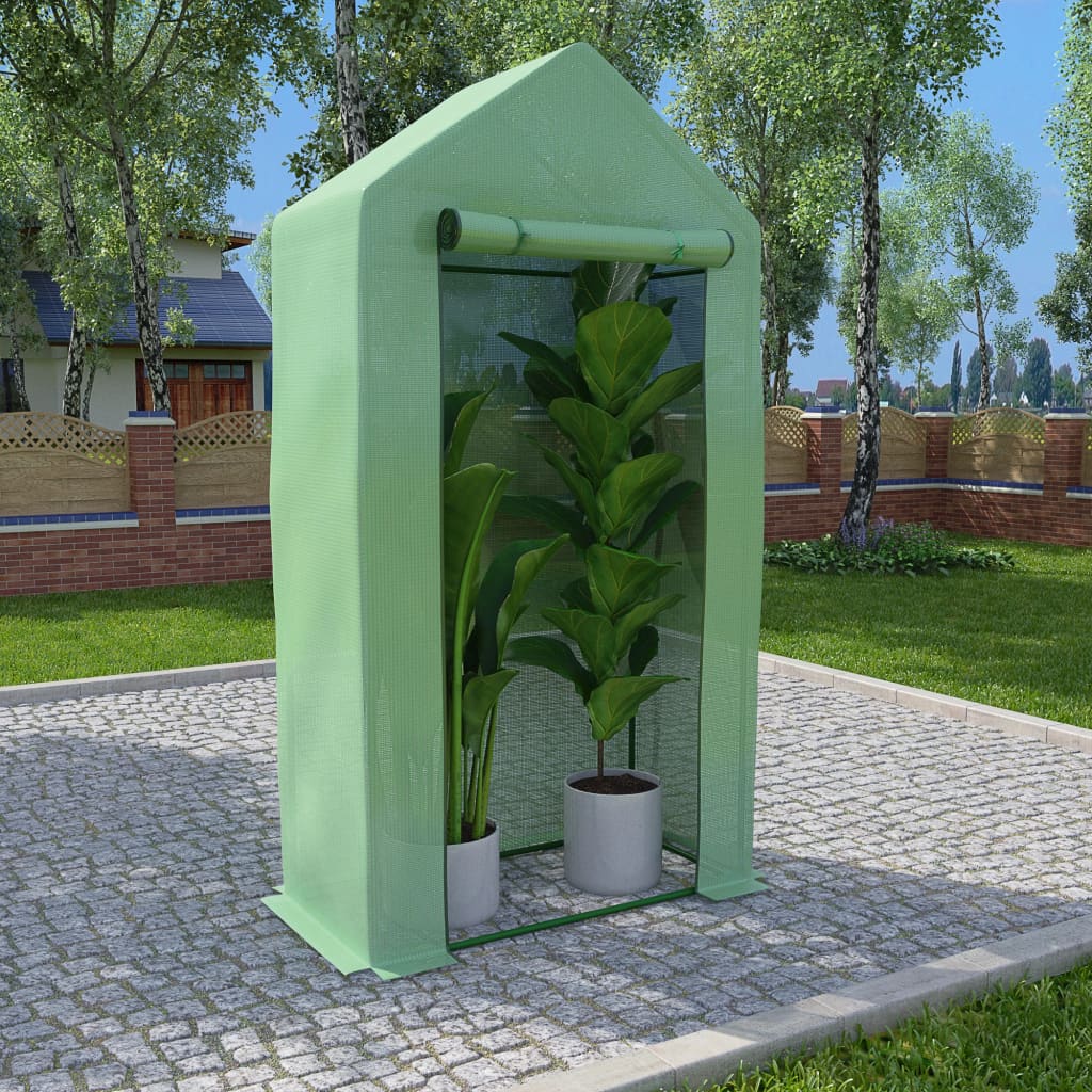 drivhus med stålramme 0,5 m² 1x0,5x1,9 m billede