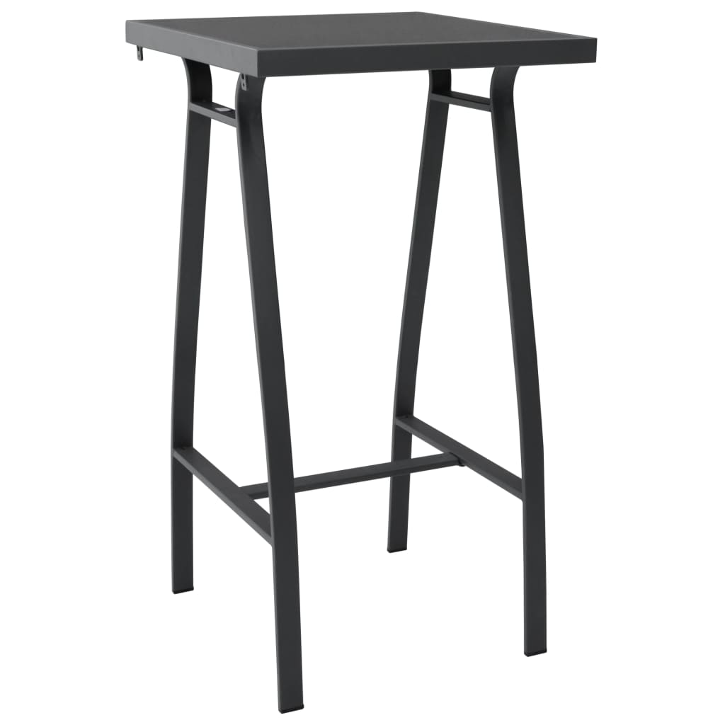 Havebarbord 60×60×110 cm i sort - hærdet glas og stål