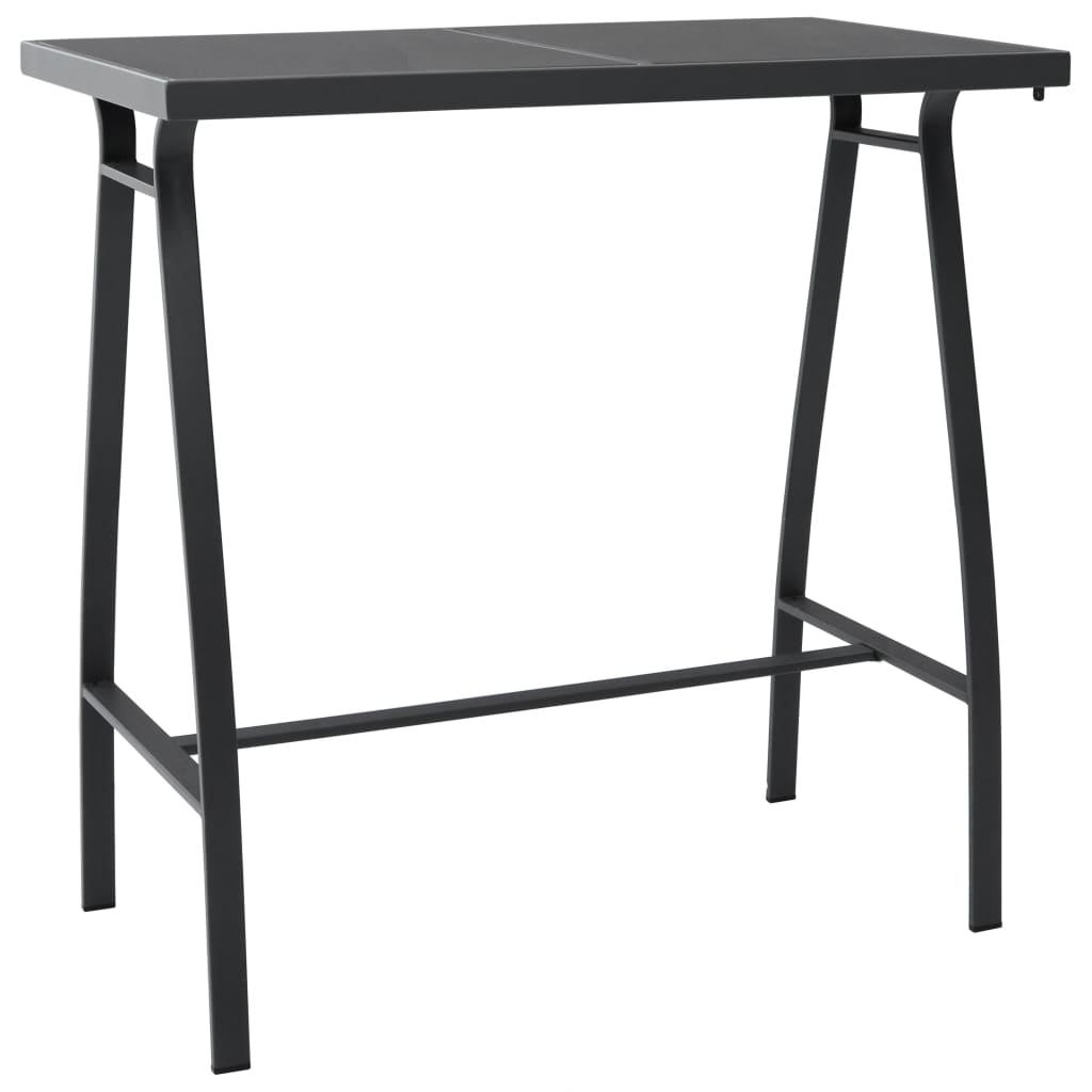 havebarbord 110x60x110 cm hærdet glas sort billede