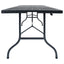 foldbart havebord 180x75x72 cm HDPE imiteret rattan sort