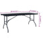 foldbart havebord 180x75x72 cm HDPE imiteret rattan sort
