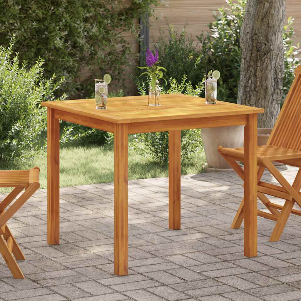 havebord massivt akacietræ 85x85x74 cm billede