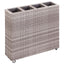 hævet plantekasse med 4 krukker 80x22x79 cm polyrattan grå