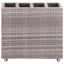 hævet plantekasse med 4 krukker 80x22x79 cm polyrattan grå