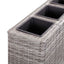 hævet plantekasse med 4 krukker 80x22x79 cm polyrattan grå