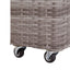hævet plantekasse med 4 krukker 80x22x79 cm polyrattan grå