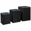 sideborde med glastop 3 stk. polyrattan sort