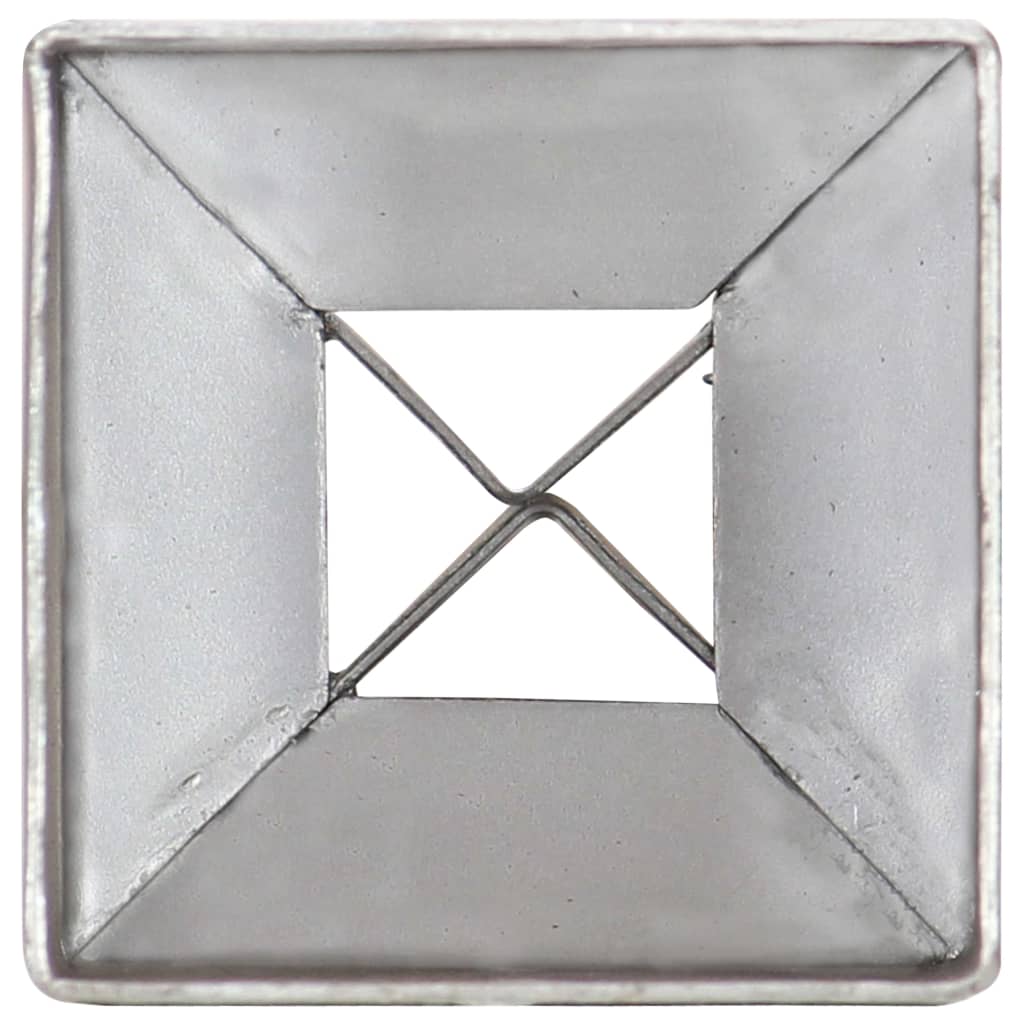 jordpløkker 2 stk. 7 x 7 x 75 cm galvaniseret stål sølvfarvet