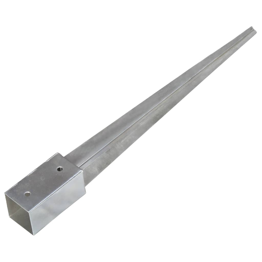jordpløkker 6 stk. 7 x 7 x 75 cm galvaniseret stål sølvfarvet