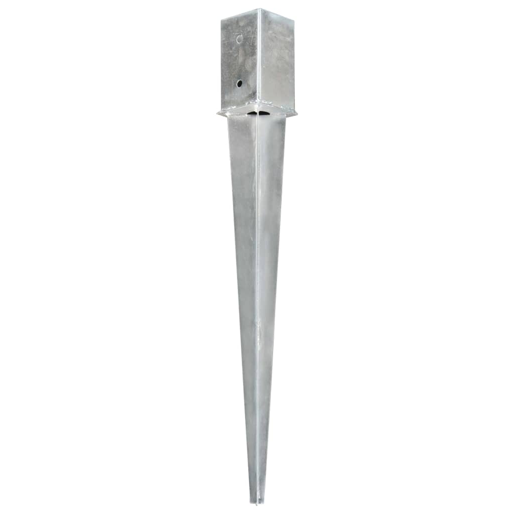jordpløkker 2 stk. 8 x 8 x 76 cm galvaniseret stål sølvfarvet