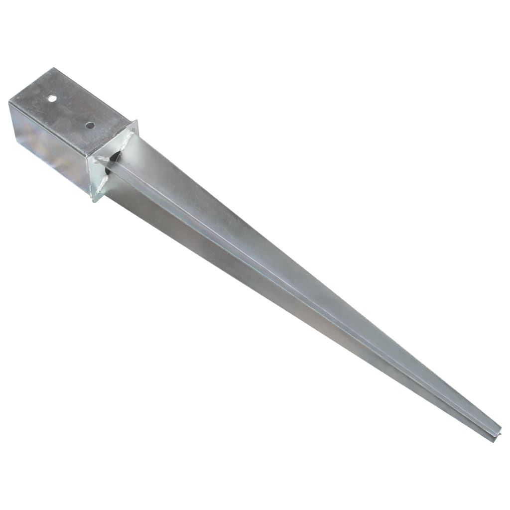 jordpløkker 2 stk. 8 x 8 x 76 cm galvaniseret stål sølvfarvet