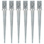 jordpløkker 6 stk. 8 x 8 x 76 cm galvaniseret stål sølvfarvet