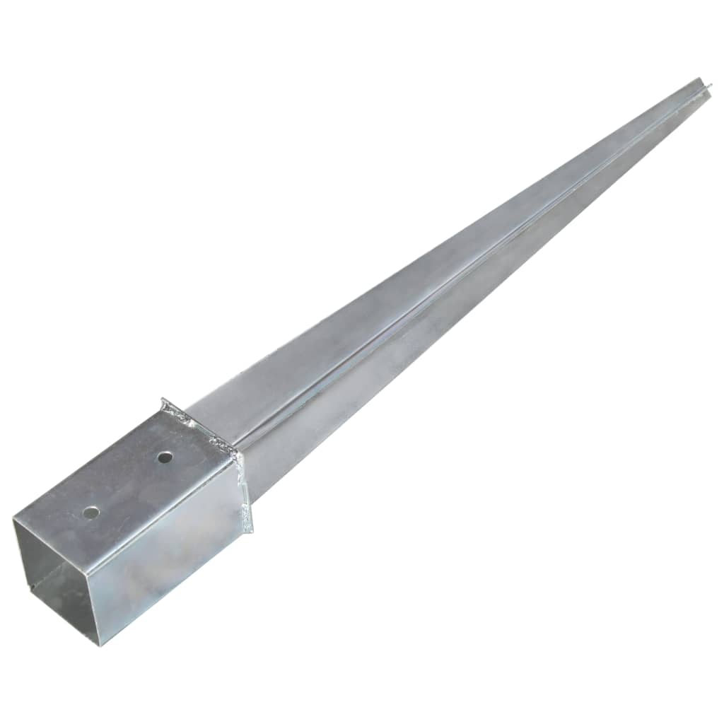 jordpløkker 12 stk. 8 x 8 x 76 cm galvaniseret stål sølvfarvet