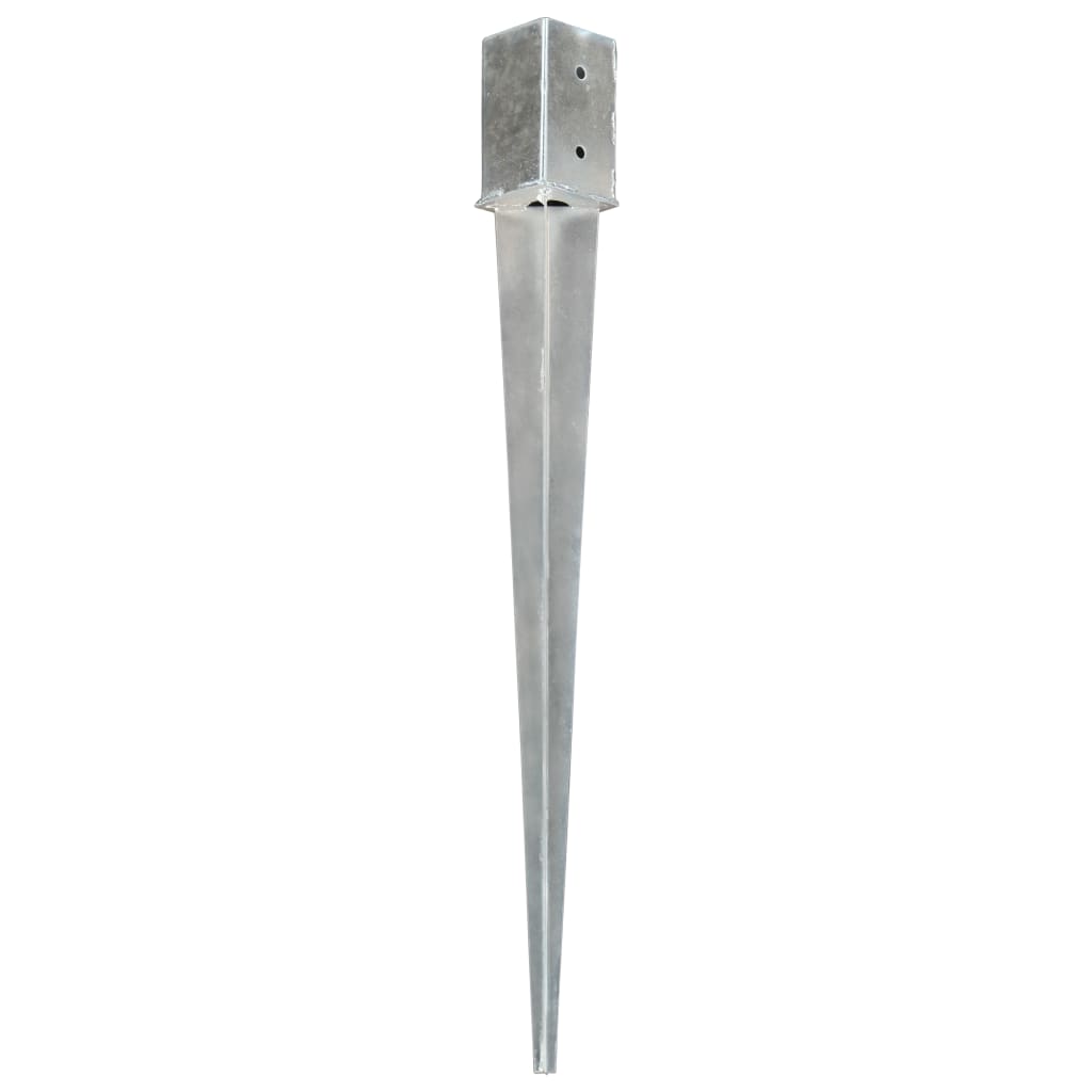 jordpløkker 6 stk. 8 x 8 x 91 cm galvaniseret stål sølvfarvet