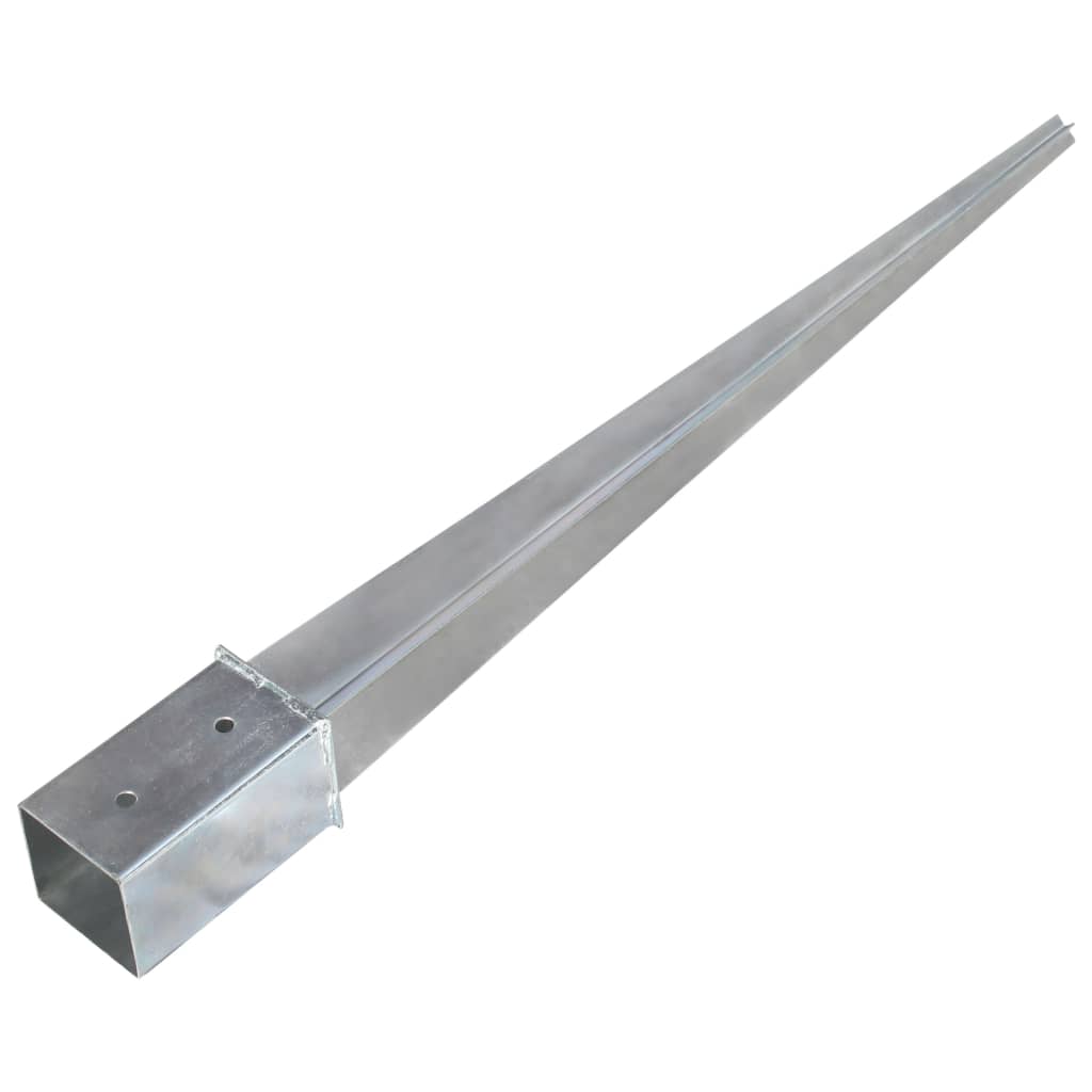 jordpløkker 12 stk. 8 x 8 x 91 cm galvaniseret stål sølvfarvet