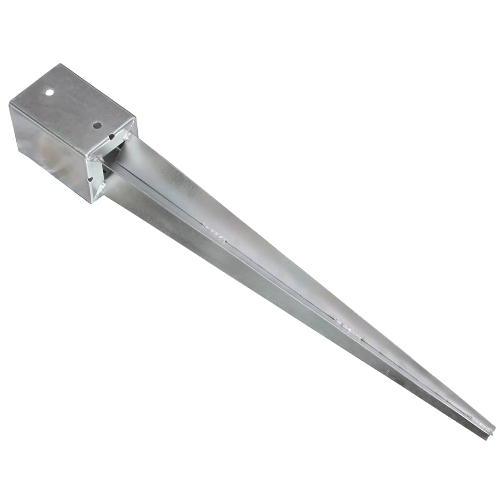 jordpløkker 12 stk. 9 x 9 x 75 cm galvaniseret stål sølvfarvet